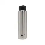 NIKE 水壺 STRAW BOTTLE 24OZ 銀 黑 不鏽鋼 可拆吸管 保冷 耐刮 運動水壺 N100163295-324