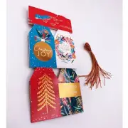 20pcs Christmas Paper Gift Tags with Metallic String Hanging Label Xmas Wrapping
