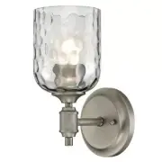 Basset 1-Light - Dark Pewter Finish - Smoke Grey Hammered - WESTINGHOUSE-6326600