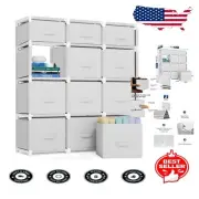 Stylish 12-Cube Storage Organizer with Drawers - Easy DIY Assembly in White