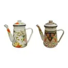 Enamel Pot Comfortable Grip with Lid Water Pitche for Office Party Household