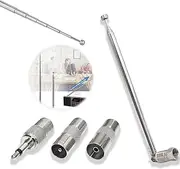 4 Pcs TV Aerial, Indoor TV Aerial,Radio Antenna FM Universal telescopic Rod Antenna, Telescopic Antenna TV Radio Antenna for DAB/FM Stereo Reception