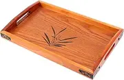 Jewelry Tray Dessert Trays Wood Butler Tray Japanese Style Dinner Tea Drink Food Serving Tray with Handles Guest Towel Storage Tray for Home Hotel Bar Light Brown Jewlery Tray Fruit Tray (Color : Woo