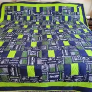 Handmade Seattle Seahawks Quilt which measures approximately 84 by 92 inches