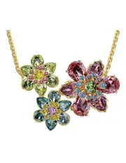 [Swarovski] Mixed Cuts Flower Gold-Tone Plated Idyllia Pendant in Multi