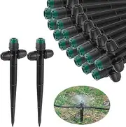 Drip Irrigation Emitters Sprayers for 1/4" Tubing, Adjustable 360 Degree Water Flow Sprayer on 6.5" Arrow Stake for Garden Irrigation System(30Pcs Irrigation Sprayers)