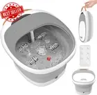 Collapsible Foot Spa Bath Massager w/Heat Bubbles Vibration Rollers Pain Relief