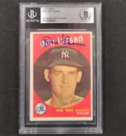 Don Larsen signed 1959 Topps #205 card auto autograph Beckett BGS BAS Slab MLB