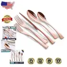 304 Stainless Steel Rose Gold Silverware - 20-Piece Set for Parties & Gifts