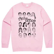 The US Office Character Faces Jumper Sweater Sweatshirt Michael Scott Dwight Schrute Funny CrewneckHoodie sweatshirt