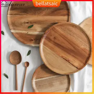 Wood lovesickness Wooden Round Oval Solid Pan Plate Fruit Di