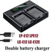Dual Battery Charger For Canon LP-E12 LC-E12 E12E EOS M200 Rebel SL1 KISS X7