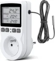 Digital / Heating Cooling Thermostat Socket Lcd Temperature Controller, 230v For Greenhouse Farm Temperature Controller/terrarium Thermostat(socket)