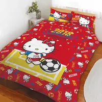 在飛比找蝦皮商城優惠-HELLOKITTY 2018世足 紅 單人 雙人 床包 枕