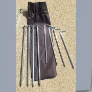 Coleman Set 4pc10" Steel Nail Stakes & 4pc 7" Metal Alloy Tent Peg Gazebo Canopy