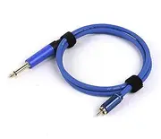 ROBAUN 0.2M-15M RCA to 6.35mm Stereo/Mono Cable 1/4inch TS/TRS to RCA Male to Male Audio Adapter Cable for Microphone Mixer Sound Card(Blue-TS,1M)