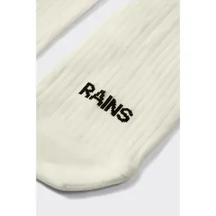 丹麥 RAINS 男襪 米白色質感 logo 休閒襪 40-42 待待