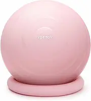 YOTTOY Exercise Ball Chair with Base,Yoga Ball Chair for Home Office Desk, Stability Ball & Fitness Ball Seat with Pump (Pink, 23-26ines(58-65cm))