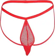 [ENGKELAI] Men's thong, U-shaped, sexy underwear with double transparent mesh open crotch and exposed buttocks T-shaped pants