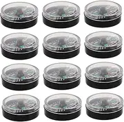 12pcs Outdoor Compass Survival Compass Pocket Compass Car Compass Dashboard Compass Hiking Survival Compass for Car Compasses Small Button Compass Compass Backpacking Compass