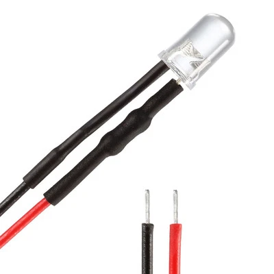 5Pcs Pre Wired LED,Round Head LED(Multicolor,5mm,DC9-12V)