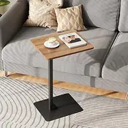 [Rerii] Small Side Table for Couch & Bed Side, C Shaped Sofa Coffee End Table with Sturdy Metal Base for Living Room, Bedroom, Small Spaces