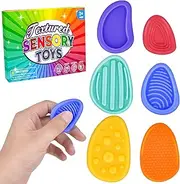 Vibbang Pack of 6 Fidget Toys, Sensory Stones for Kids, Sensory Toy, Anti-Stress Toy, Sensory Toys, Fidget Toys Adults, for Stress, Anxiety, ADHD & Autism
