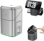 3 in 1 Wireless Charging Station for Apple Multple Devices,Wireless Multi-Device Charging Touch Control,15W 180° Auto Rotation Fast Wireless Charger Magnetic Charging Stand for iPhone All Series (A)