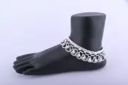 Anklet Silver Plated Ankle Chain Anklets Women Foot Bracelet Indian Payal 1 Pair