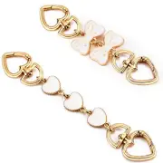 2Pcs Purse Extender Chain Gold Bag Extender Chain Heart White Purse Strap Ext...