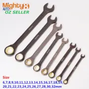 Ratchet Wrench Cr-V Ratcheting Combination Ring Open End Spanner 6-32mm