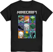 [Minecraft] Boys Video Game T-Shirt - Black and Green Creeper Face - Official Shirt