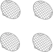 Cabilock 4pcs Stainless Steel Baking Tray Round Grill Tray Wire Rack Circular BBQ Rack Air Fryer