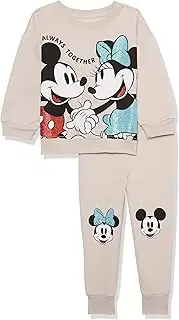 [Disney] Girls Mickey & Minnie Mouse Fleece Sweatshirt & Jogger Set - Girls