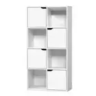 Artiss Display Shelf 8 Cube Storage 4 Door Cabinet Organiser Bookshelf Unit Whit