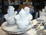 3 Snowmen Ornaments Ready to Paint