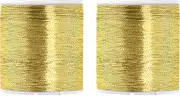 Mandala Crafts Metallic Embroidery Thread Set – Gold Metallic Thread for Sewing Machine and Hand Decorative Sewing – 218 Yards 200M Gold Thread for Embroidery Needle Work