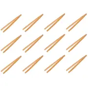 12x Appetito Bamboo Toast Tongs w/ Magnet 20cm Home Kitchen Cooking Utensils