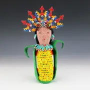NATIVE AMERICAN ZUNI BEADED CORN MAIDEN BY ALESIA PONCHO