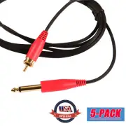 5x Tattoo Power Supply Silicone RCA Clip Cord 1/4" Phono Plugs 6 ft Red Cable