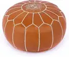 Genuine Brown Boho Handmade Unstuffed Moroccan Leather Pouffe