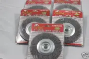 5 PACK PITBULL 6" STEEL WIRE WHEEL BRUSHES FOR BENCH GRINDERS