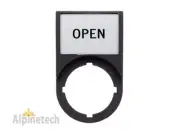 Legend Plate "OPEN" with Holder For Use with 22mm Switches