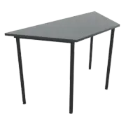 New Classroom Student Conference Trapezium Table Black Metal Frame Laminate Top