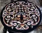 Black Marble Reception Table Top for Hotel Nature Design Inlay Work Dining Table