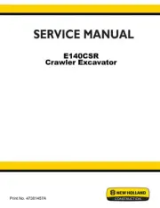 New Holland E140CSR Crawler Excavator Service Manual Repair Shop Book