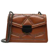 Nevenka Small Shoulder Chain Bag Ladies Square Crossbody Bag-Brown