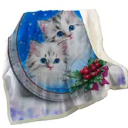 Christmas Design Cute Kittens Holiday Portrait Throw Blanket
