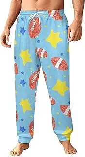 [Generic] Men's Sweatpants, Stars and Stripes Football Pattern-64, Polyester Joggers, Sweatpants Jogging Pants for Workout Running