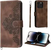 AsWant Wallet Case for Apple iPhone 14 Pro - Premium Leather Flip Protective Case Magnetic Cover with Stand Function (Brown)